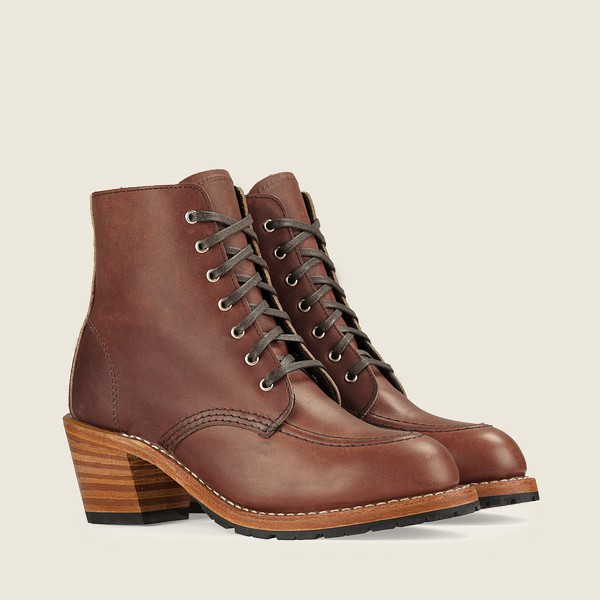 Heritage Støvler Dame - Red Wing Clara - Heeled Harness Læder - Brune - XEMAKJ-609